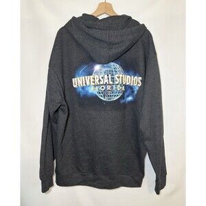 UNIVERSAL STUDIOS Florida Gray‎ Hoodie Full Zip Sweatshirt Men's XL